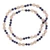 Image 4 : Carved Pink Quartz & Round Amethyst 14k Gold Spacers Clasp Long Strand Necklace
