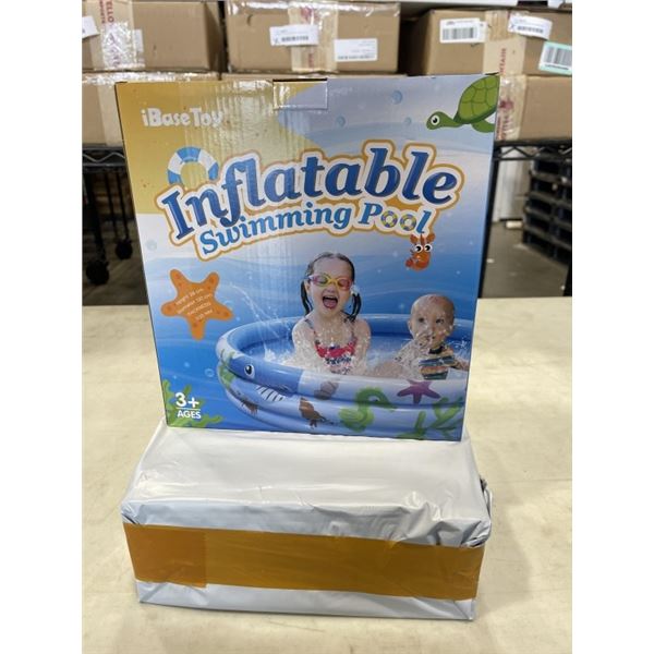2 NEW INFLATABLE SWIMMING POOLS, 4' DIAMETER X 1' TALL