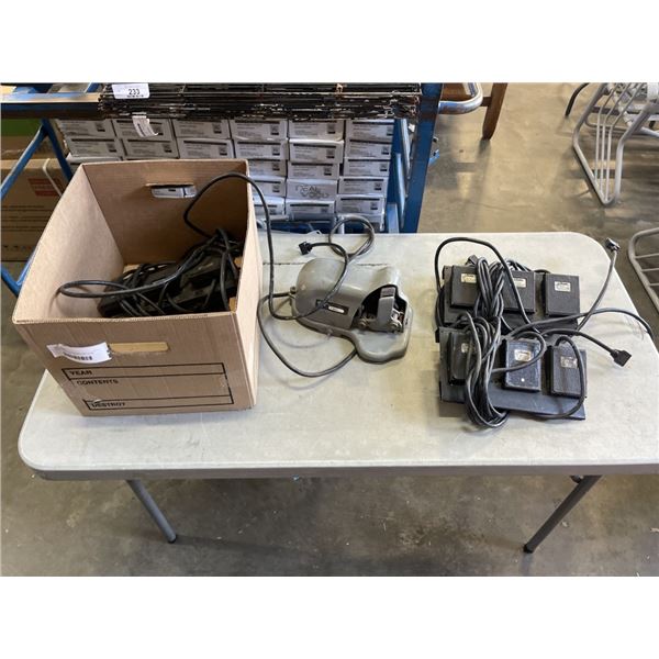 ELECTRIC KNIFE SHARPENER, FOOT SWITCHES AND SLIDE RULER