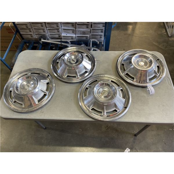 SET OF 4 VINTAGE CHEVY HUBCAPS