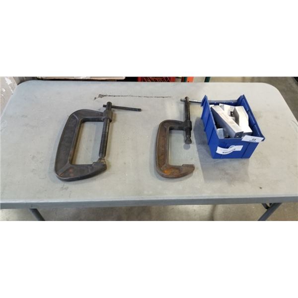 6 INCH AND 8 INCH C-CLAMPS, AND ALUMINUM MILLING BLOCKS