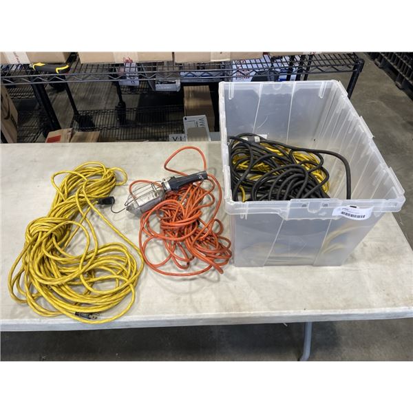 TOTE OF EXTENSION CORDS
