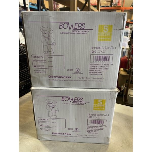 2 BOXES OF VINYL GLOVES, SIZE SMALL