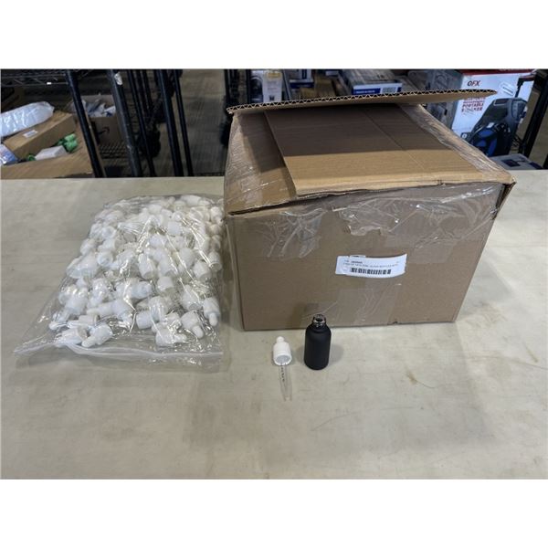 CASE OF NEW 50ML GLASS BOTTLES WITH DROPPER LIDS