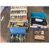 Image 1 : 2 TACKLE BOXES AND SMALL ORGANIZERS WITH ASSORTED FISHING CONTENTS