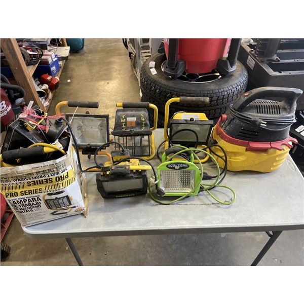 STINGER SHOP VAC AND WORKLIGHTS