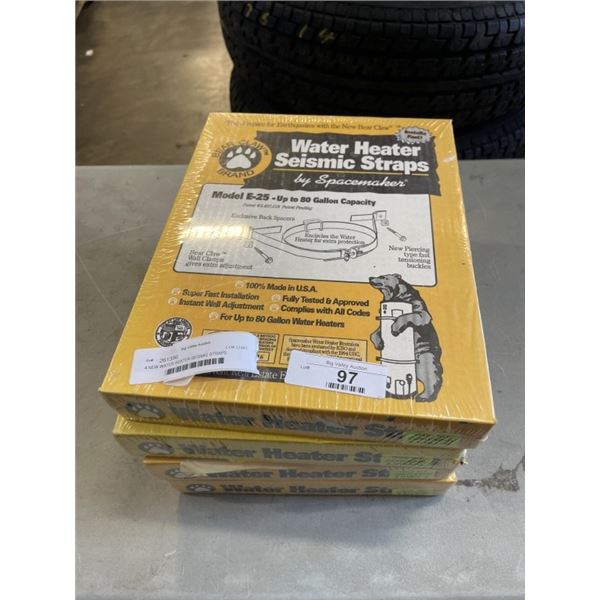 4 NEW WATER HEATER SEISMIC STRAPS