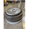 Image 1 : 3- 25LB PLATES, AND 10 LB PLATE
