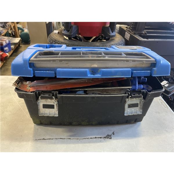 PAINTING SUPPLIES, SPRAYER AND TOOLBOX WITH CONTENTS