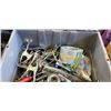 Image 1 : TOTE OF ASSORTED HAND TOOLS, CLAMPS, WRENCHES PRY BAR, PLIERS ETC.