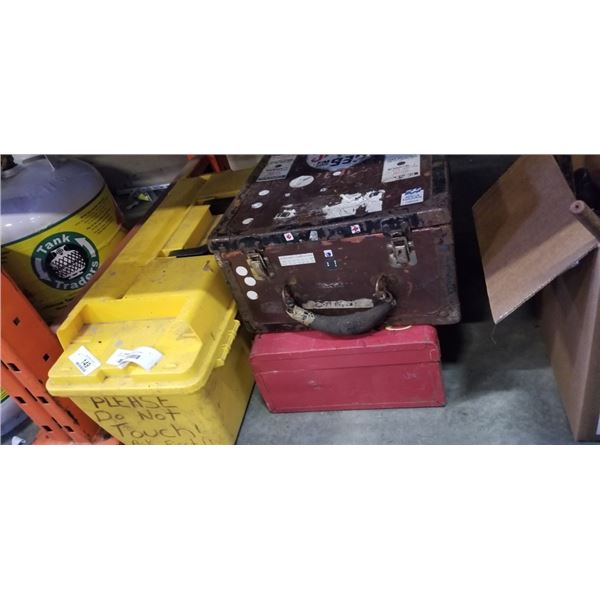 TOOLBOX WITH CONTENTS, CROSBY CLAMPS, ROLOC ACCESSORIES AND ELECTRICAL ITEMS