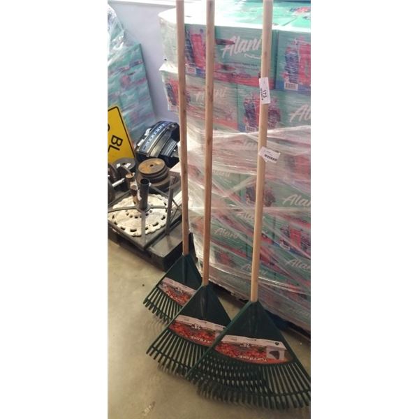 3 NEW YARD RAKES