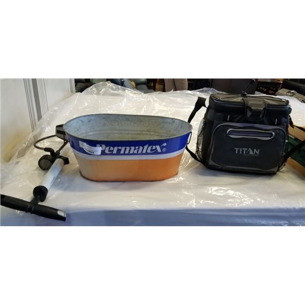 PERMATEX METAL BUCKET AND TITAN COOLER BAG