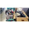 Image 1 : 2 LARGE BOXES OF ASSORTED HOUSEHOLD ELECTRONICS, TIMER, LIGHTS ETC