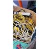 Image 3 : BIN OF EXTENSION CORDS AND POWER BARS