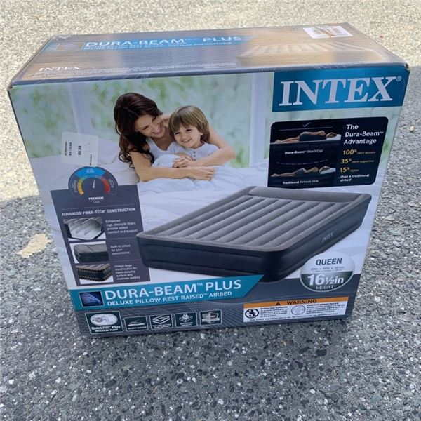 INTEX DURA BEAM PLUS DELUXE PILLOW REST RAISED AIR BED 16.5 TALL INFLATED