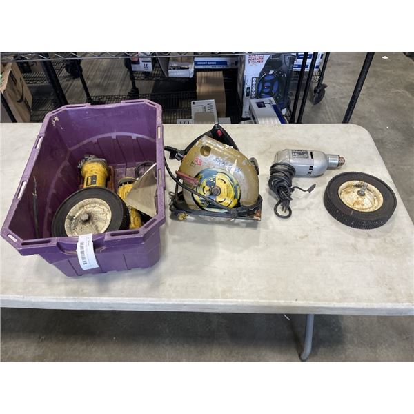 DOLLY WHEELS, DRILL, CIRCULAR SAW AND MORE