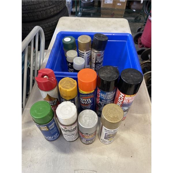 BIN OF SPRAY PAINT