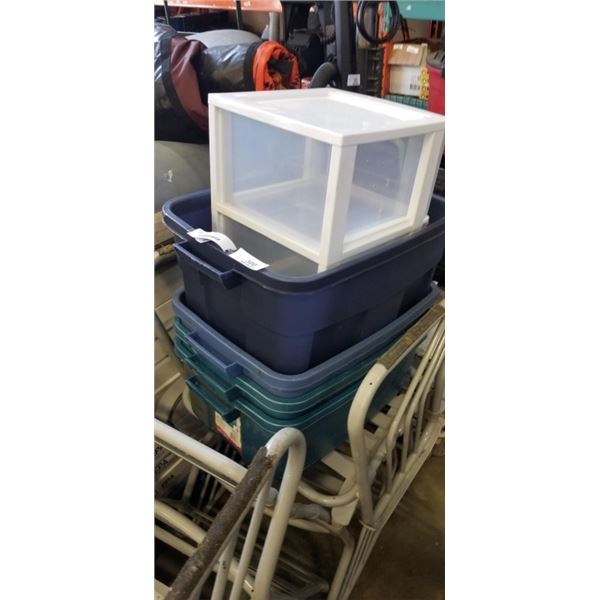 RUBBERMAID TOTES AND PLASTIC ORGANIZER