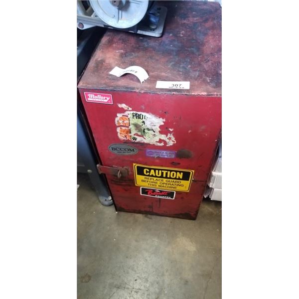 METAL SHOP CABINET WITH SHELF, 24  X 18  X 13 