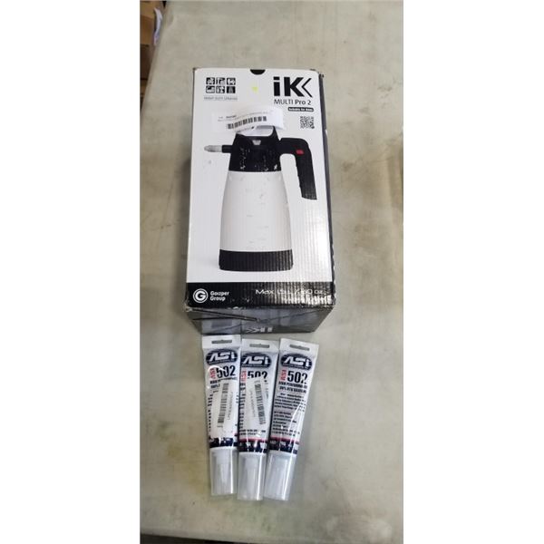 MULTI PRO HEAVY DUTY SPRAYER AND 3 TUBES OF SILICONE