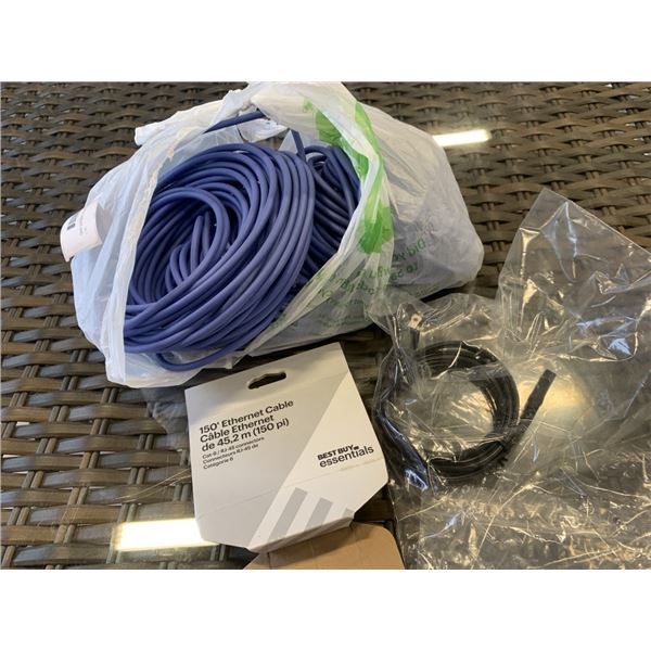 ASSORTED LENGTHS OF CAT 6 CABLES AND POWER CABLES