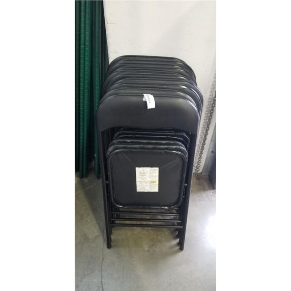 LOT OF 10 BLACK FOLDING CHAIRS