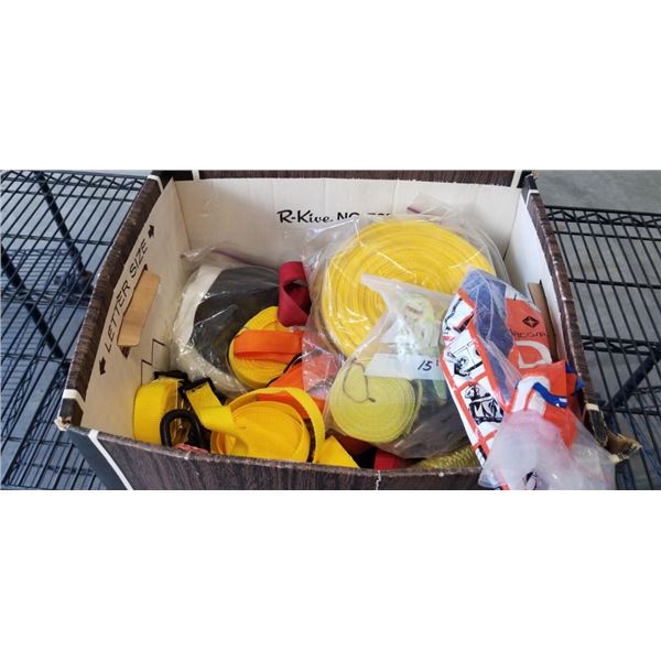 BOX OF TIE DOWN RATCHET STRAPS