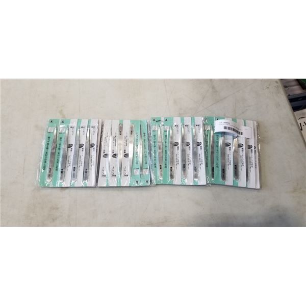 4 NEW 12PACKS OF ANTI-MAGNETIC STAINLESS TWEEZERS