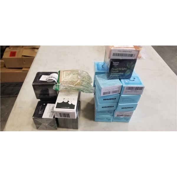 LAGUNA MOON TEETH WHITENING POWDER, HYDRA STAR PATCHES + SALICYLIC ACID, LAURA GELLER FOUNDATION AND
