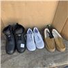 Image 1 : THREE PAIRS OF NEW SIZE 9 FOOTWEAR SLIPPERS, RUNNING SHOES AND BOOTS RETAIL $120+