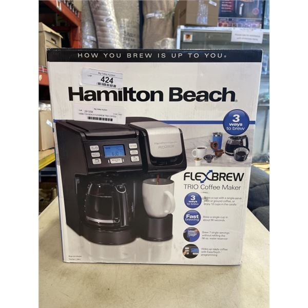 HAMILTON BEACH FLEXBREW TRIO COFFEE MAKER - TESTED WORKING, RETAIL $118