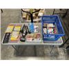 Image 1 : BASKET WITH PEELER, MASHER KITCHEN UTENCILS, DRAIN PLUGS, PIZZA CUTTER, BAG CLIPS AND MORE