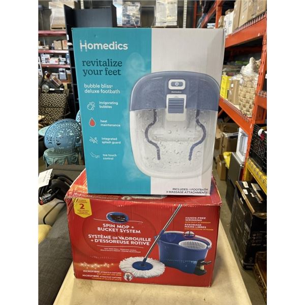 SPIN MOP AND BUCKET SET WITH FOOT SPA