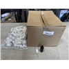 Image 1 : CASE OF NEW 50ML GLASS BOTTLES WITH DROPPER LIDS