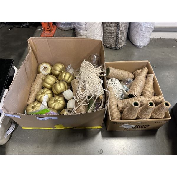 BOX OF DECORATIVE WRAP BOTTLES AND MORE