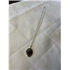 Image 1 : VINTAGE STERLING SILVER WITH CLEAR STONE PENDANT AND CHAIN NECKLACE