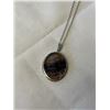 Image 2 : VINTAGE STERLING SILVER WITH CLEAR STONE PENDANT AND CHAIN NECKLACE