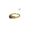 Image 3 : GOLD PLATED STERLING SILVER NATURAL TANZANITE (0.55CT) WITH NATURAL WHITE SAPPHIRE (0.05CT) RING, SI