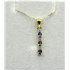 Image 2 : GOLD PLATED STERLING SILVER NATURAL TANZANITE (0.57CT) AND NATURAL WHITE SAPPHIRE (0.03CT) PENDANT W