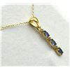 Image 3 : GOLD PLATED STERLING SILVER NATURAL TANZANITE (0.57CT) AND NATURAL WHITE SAPPHIRE (0.03CT) PENDANT W