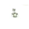 Image 2 : STERLING SILVER NATURAL GREEN AMETHYST (3CT) WITH CZ (0.06CT) RING, SIZE 8, W/A $400.00.