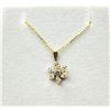 Image 1 : 10KT YELLOW GOLD CZ FLOWER SHAPE PENDANT WITH GOLD PLATED STERLING SILVER CHAIN, RETAIL $350.00.
