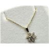 Image 4 : 10KT YELLOW GOLD CZ FLOWER SHAPE PENDANT WITH GOLD PLATED STERLING SILVER CHAIN, RETAIL $350.00.