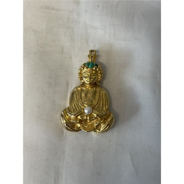 22K GOLD PLATED BUDDHA PENDANT MARKED LISNER