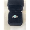 Image 1 : VINTAGE 925 STERLING SILVER W/ AUSTRAILIAN OPAL AND 2 WHITE SAPPHIRE STONES RING