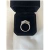 Image 2 : VINTAGE 925 STERLING SILVER W/ AUSTRAILIAN OPAL AND 2 WHITE SAPPHIRE STONES RING