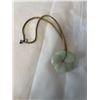 Image 1 : OLD HAND CARVED GREEN JADE PENDANT WITH CORD NECKLACE