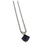 Image 2 : 14KT WHITE GOLD NATURAL IOLITE PENDANT WITH STERLING SILVER CHAIN, RETAIL $350.00.