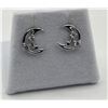 Image 1 : STERLING SILVER CZ CRESENT MOON EARRING, RETAIL $150.00.